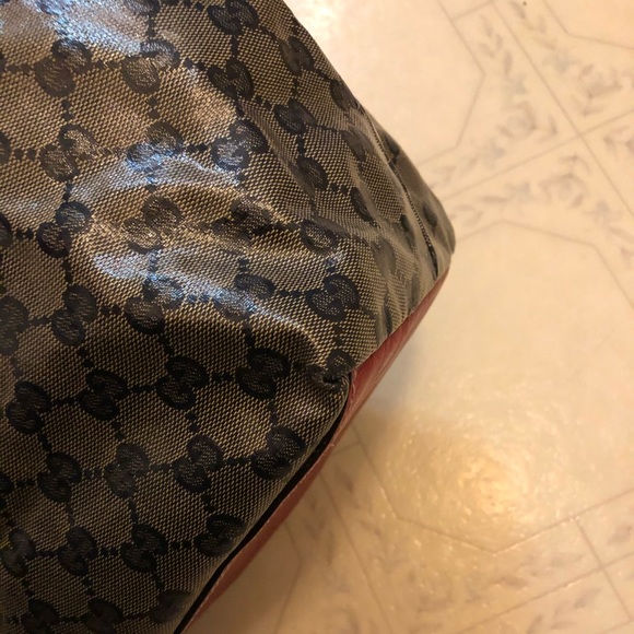 Gucci GG Pattern Navy Coating Canvas Shoulder Tote Bag - Picture 12 of 15